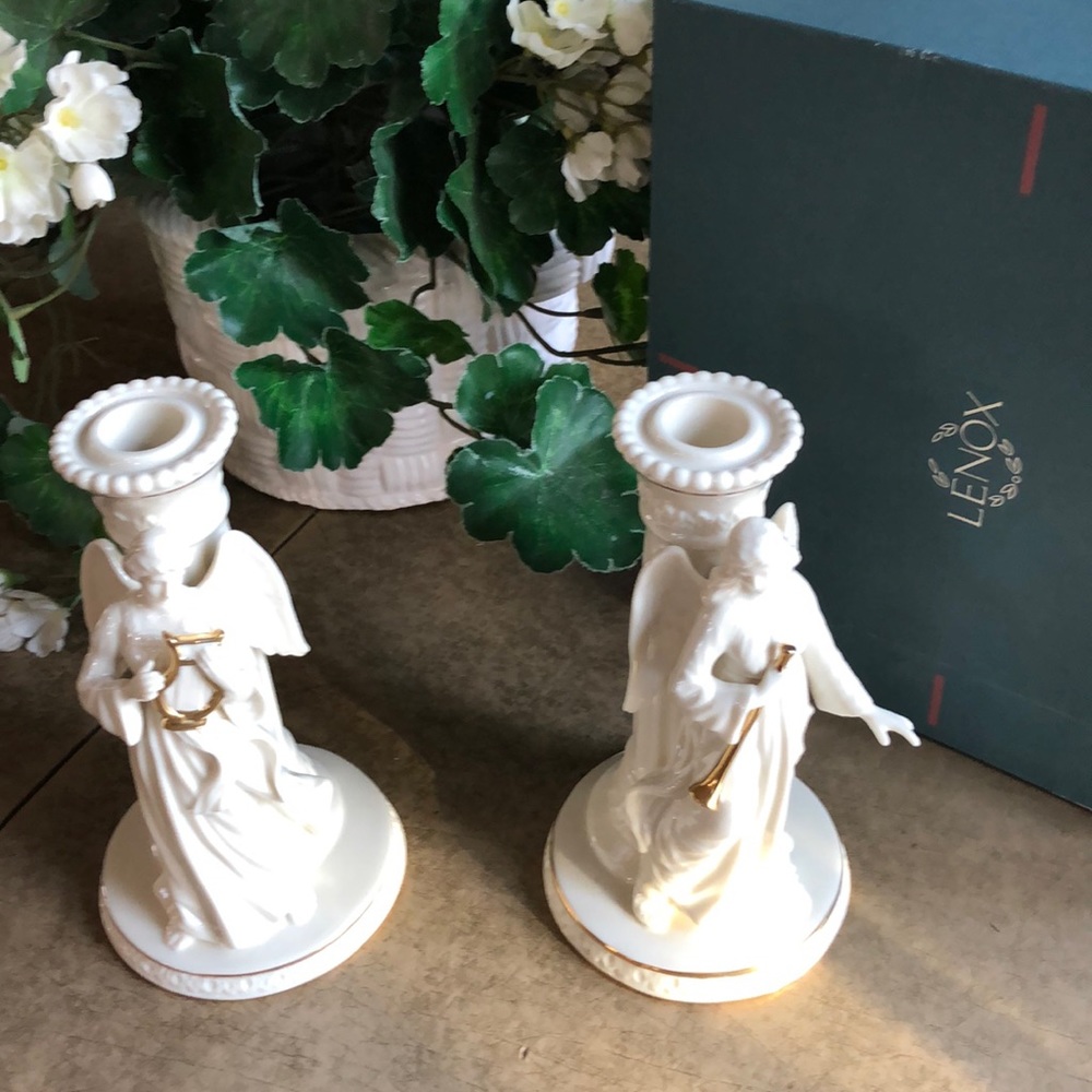 Lenox Heavenly angel candlesticks new